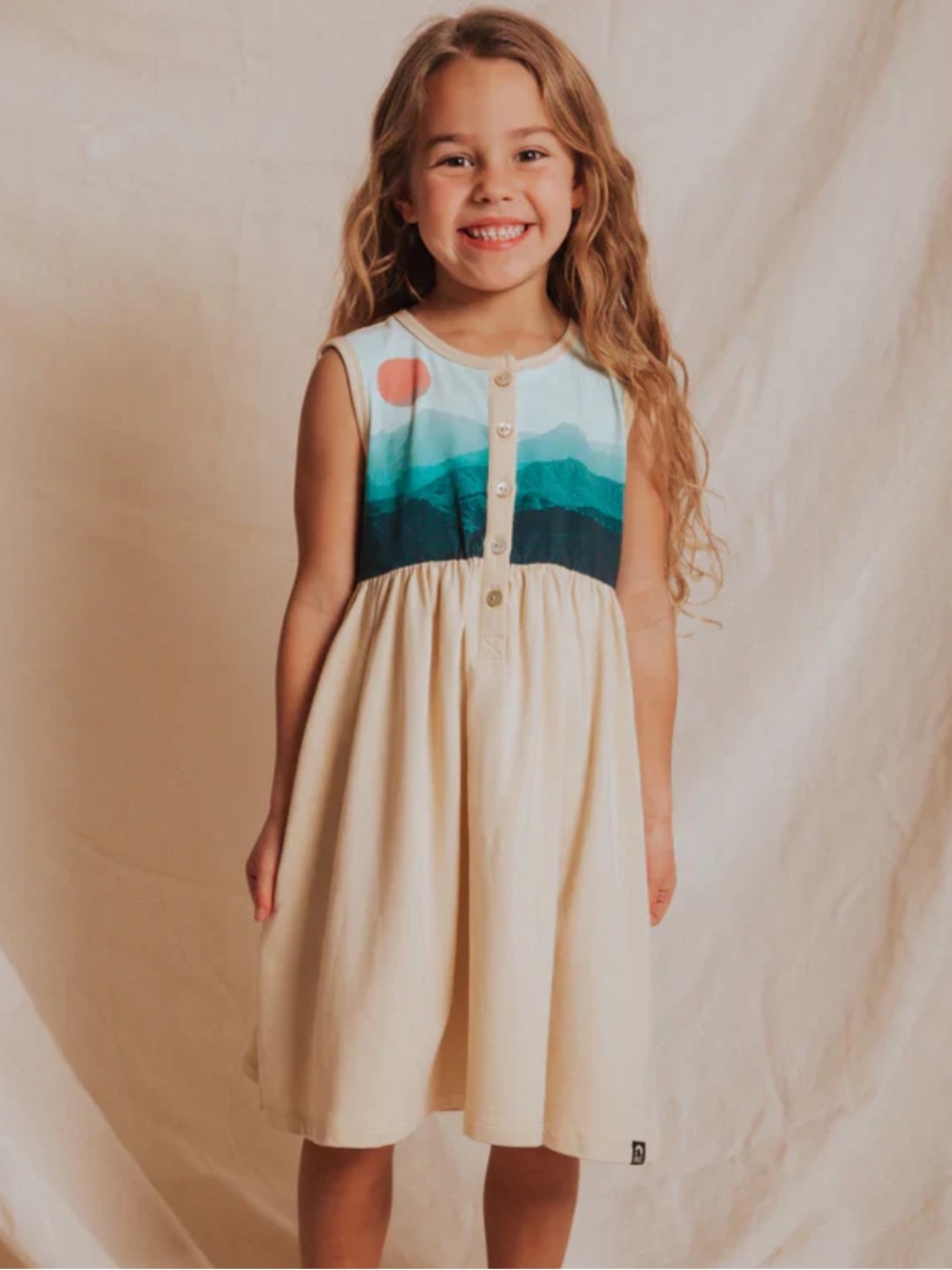 Rags Sleeveless Button Front Placket Dress in Mountainscape 11/12